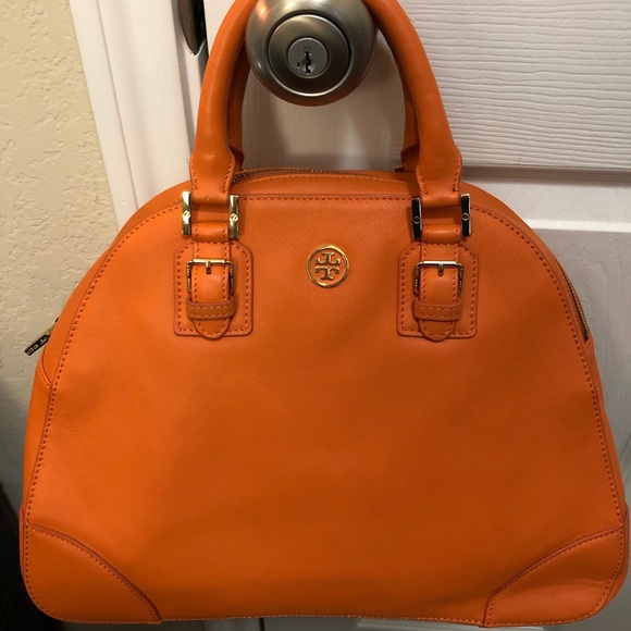 TORY BURCH Large Orange Top Handle Tote - Picture 1 of 5